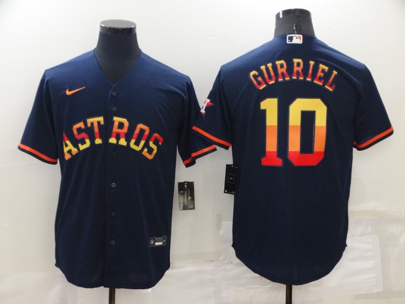 Men's Houston Astros #10 Yuli Gurriel 2022 Navy Cool Base Stitched Jersey Men's Houston Astros #10 Yuli Gurriel 2022 Navy Cool Base Stitched Jersey